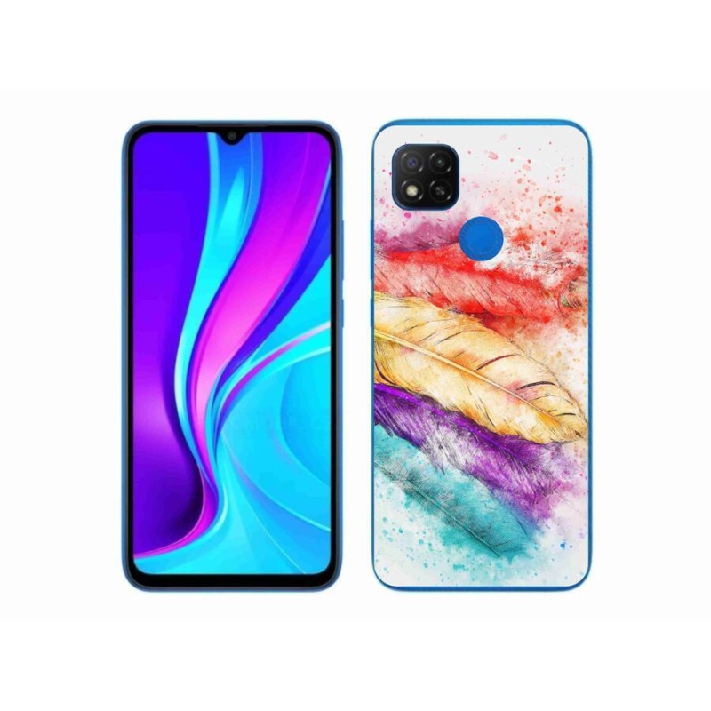 Gél borítás mmCase a Xiaomi Redmi 9C-hez - színes tollakkal