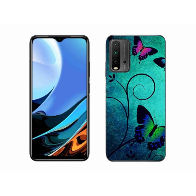Gél borítás mmCase a Xiaomi Redmi 9T-hez - színes pillangók