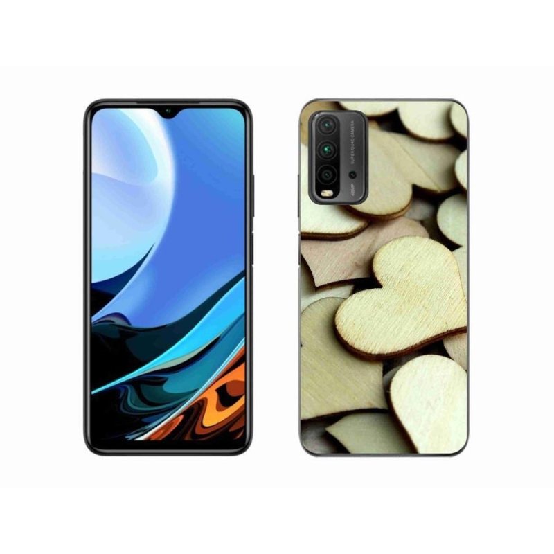 Gél borítás mmCase a Xiaomi Redmi 9T-hez - fából készült szívek