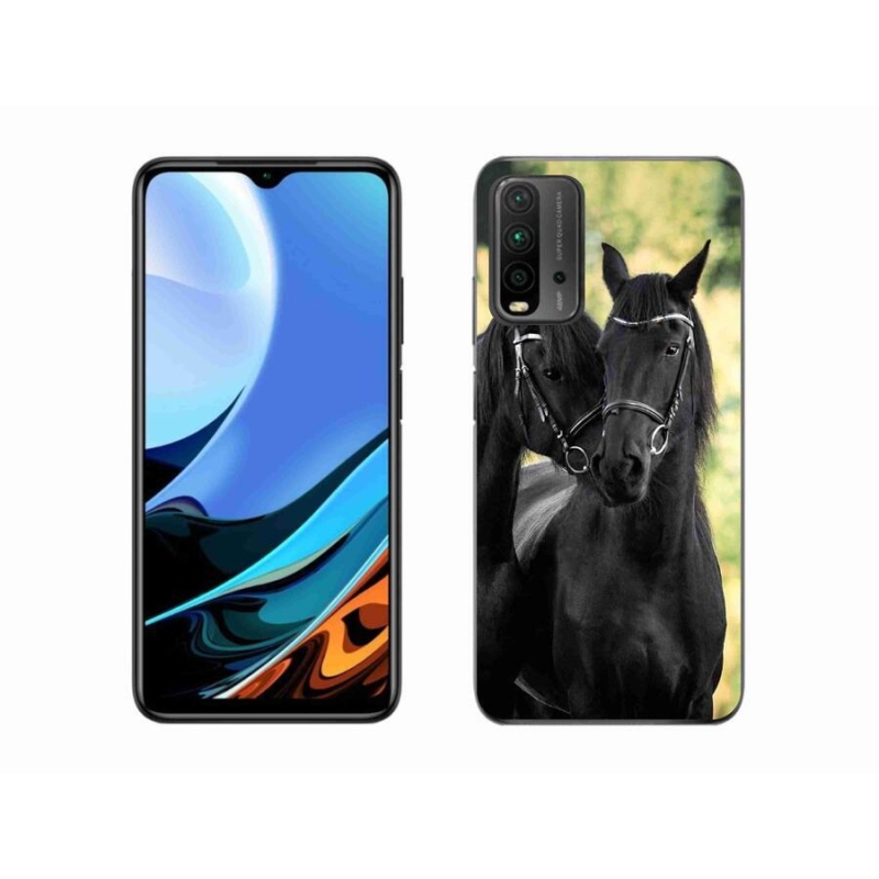 Gél borítás mmCase a Xiaomi Redmi 9T-hez - két fekete ló
