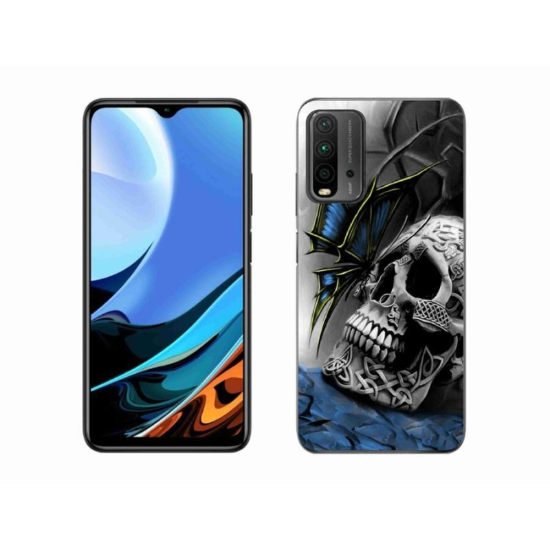 Gél borítás mmCase a Xiaomi Redmi 9T-hez - pillangó és koponya