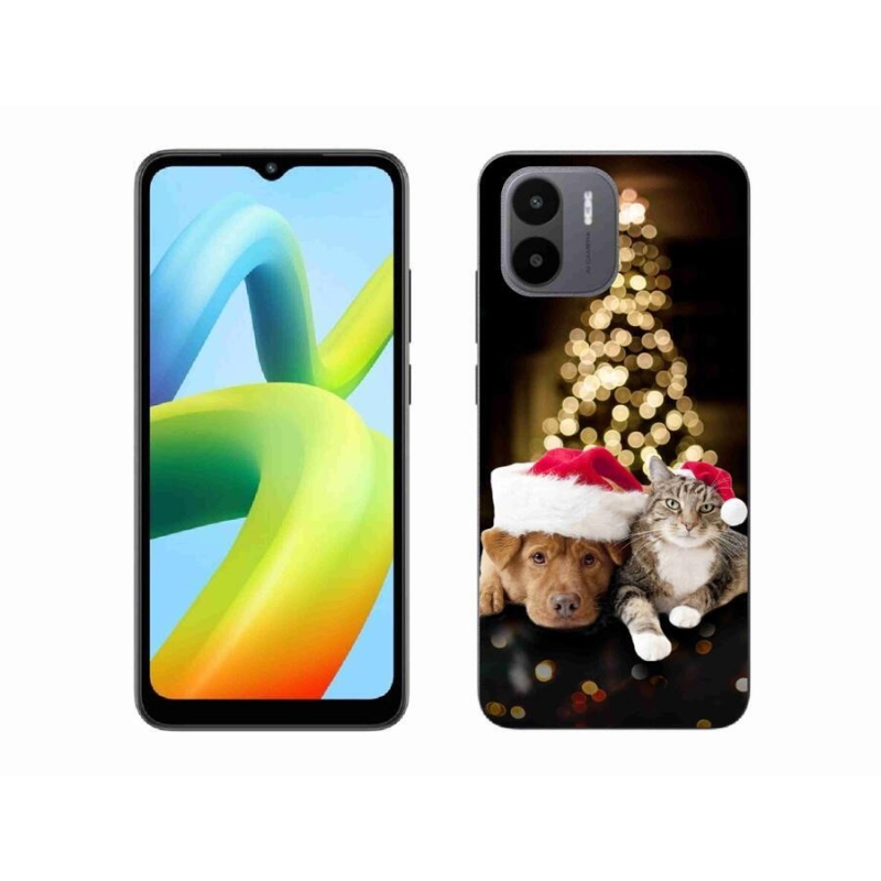 Gél borítás mmCase a Xiaomi Redmi A1/Redmi A2 - Karácsonyi kutya és macska
