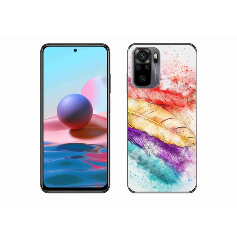 Gél borítás mmCase a Xiaomi Redmi Note 10 4G-hez - színes tollakkal