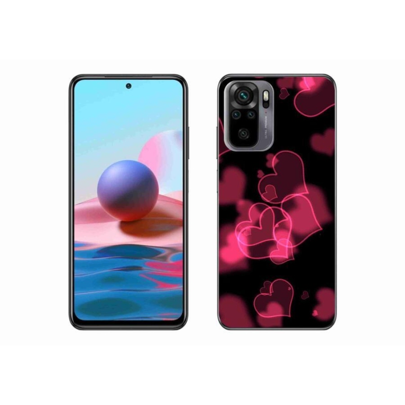 Gél borítás mmCase a Xiaomi Redmi Note 10 4G-hez - piros szívek
