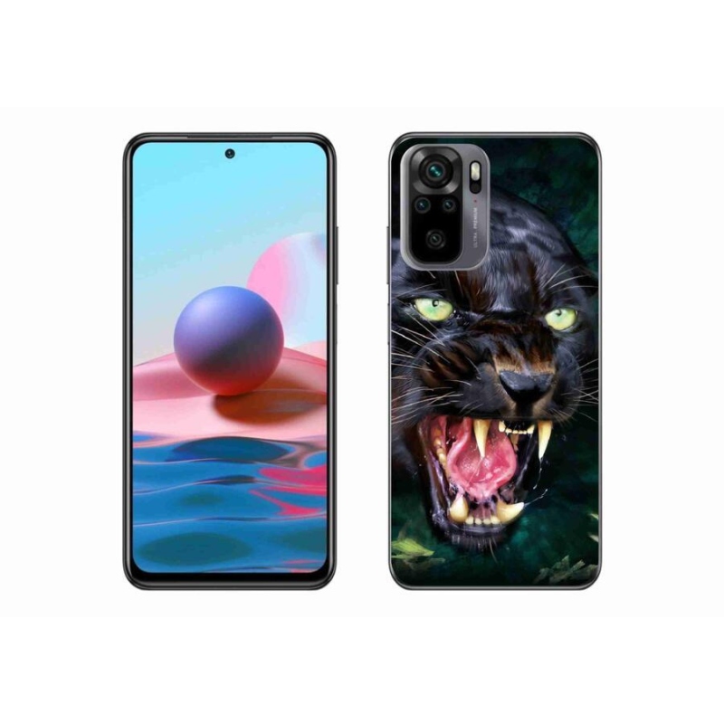 Gél borítás mmCase a Xiaomi Redmi Note 10 4G-hez - dühös fekete párduc