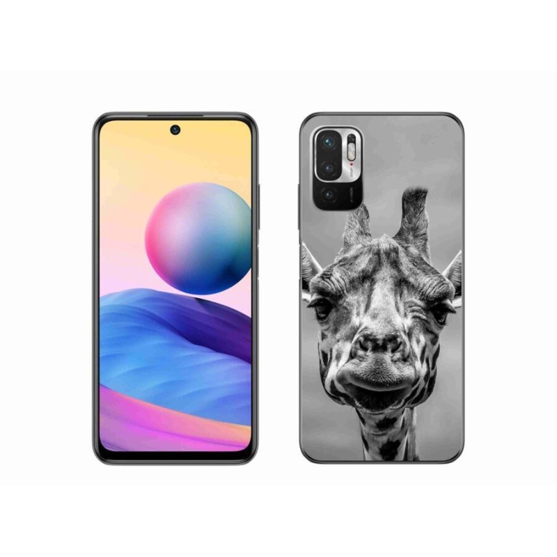 Zselés borítás mmCase a Xiaomi Redmi Note 10 5G-hez - fekete-fehér zsiráf
