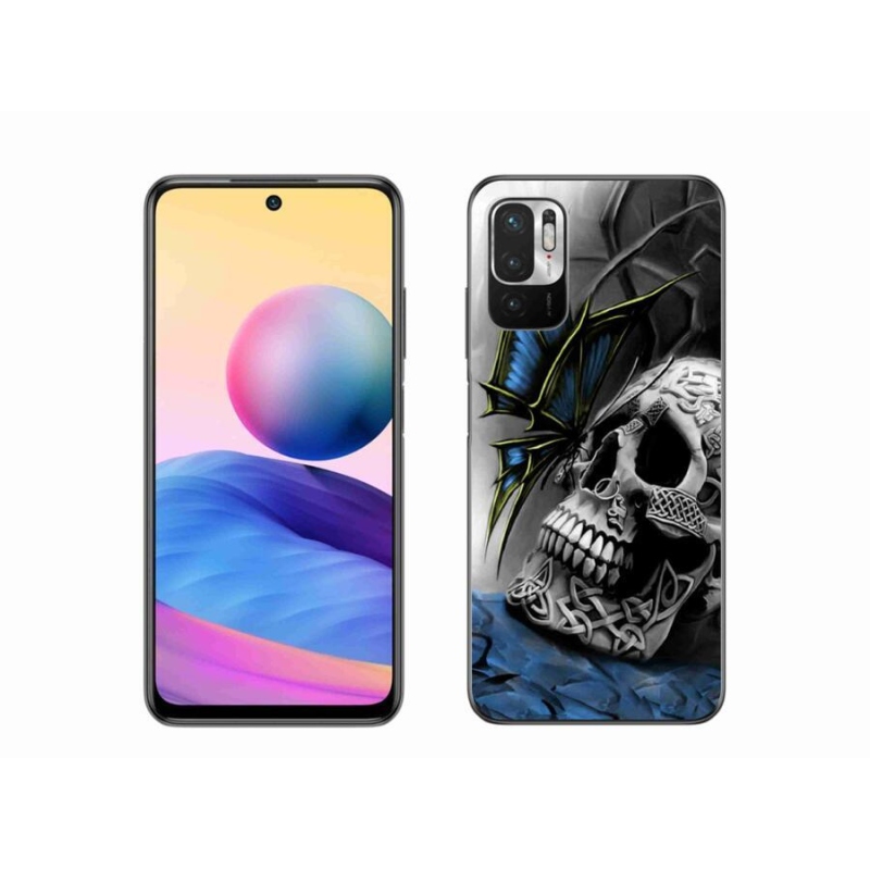 Gél borítás mmCase a Xiaomi Redmi Note 10 5G-hez - pillangó és koponya
