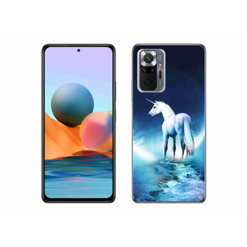 Gél borítás mmCase a Xiaomi Redmi Note 10 Pro készülékhez - fehér egyszarvú