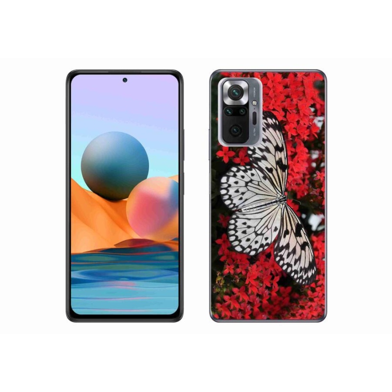 Zselés borítás mmCase a Xiaomi Redmi Note 10 Pro-hoz - fekete és fehér pillangó 1