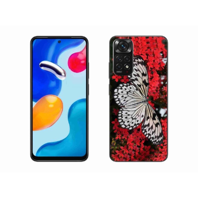 Gél borítás mmCase a Xiaomi Redmi Note 11 4G-hez - fekete és fehér pillangó 1