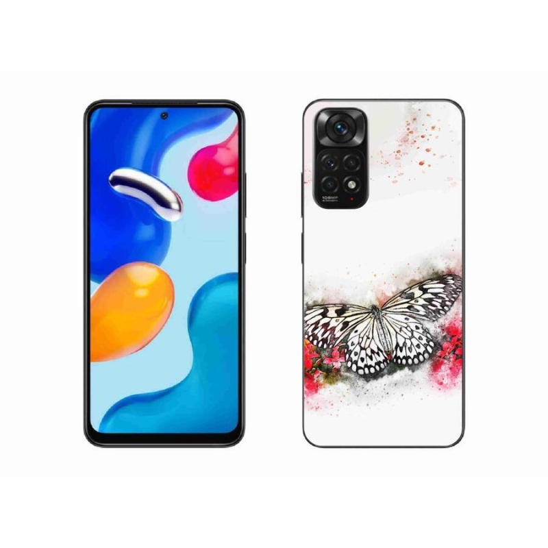 Gél borítás mmCase a Xiaomi Redmi Note 11 4G-hez - fekete-fehér pillangó
