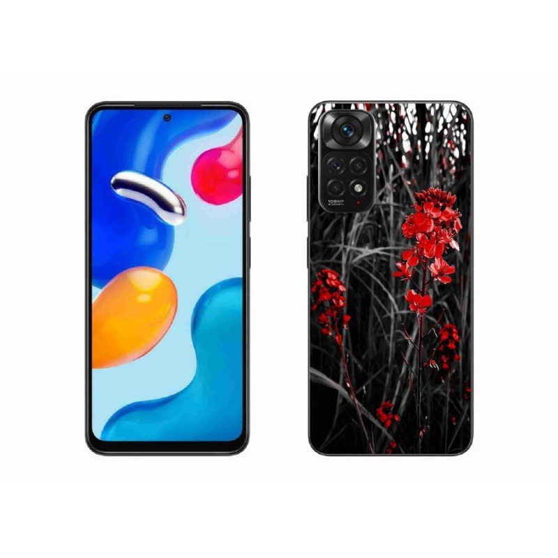 Gél borítás mmCase a Xiaomi Redmi Note 11 4G - piros növényhez
