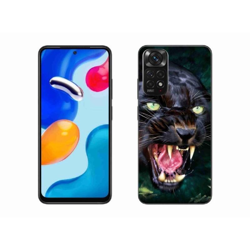Gél borítás mmCase a Xiaomi Redmi Note 11 4G-hez - dühös fekete párduc