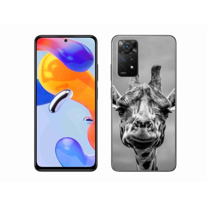 Zselés borítás mmCase a Xiaomi Redmi Note 11 Pro 4G/5G-hez - fekete-fehér zsiráf