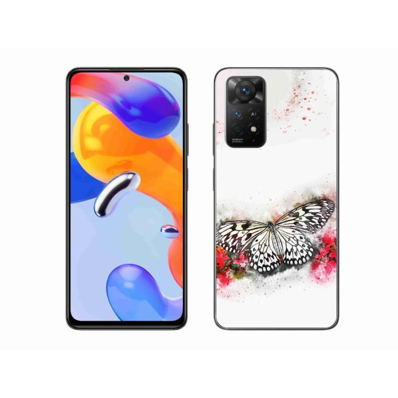 Gél borítás mmCase a Xiaomi Redmi Note 11 Pro 4G/5G-hez - fekete és fehér pillangó