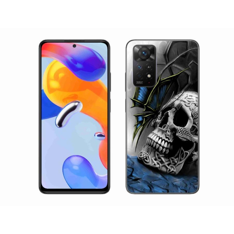 Gél borítás mmCase a Xiaomi Redmi Note 11 Pro 4G/5G számára - pillangó és koponya