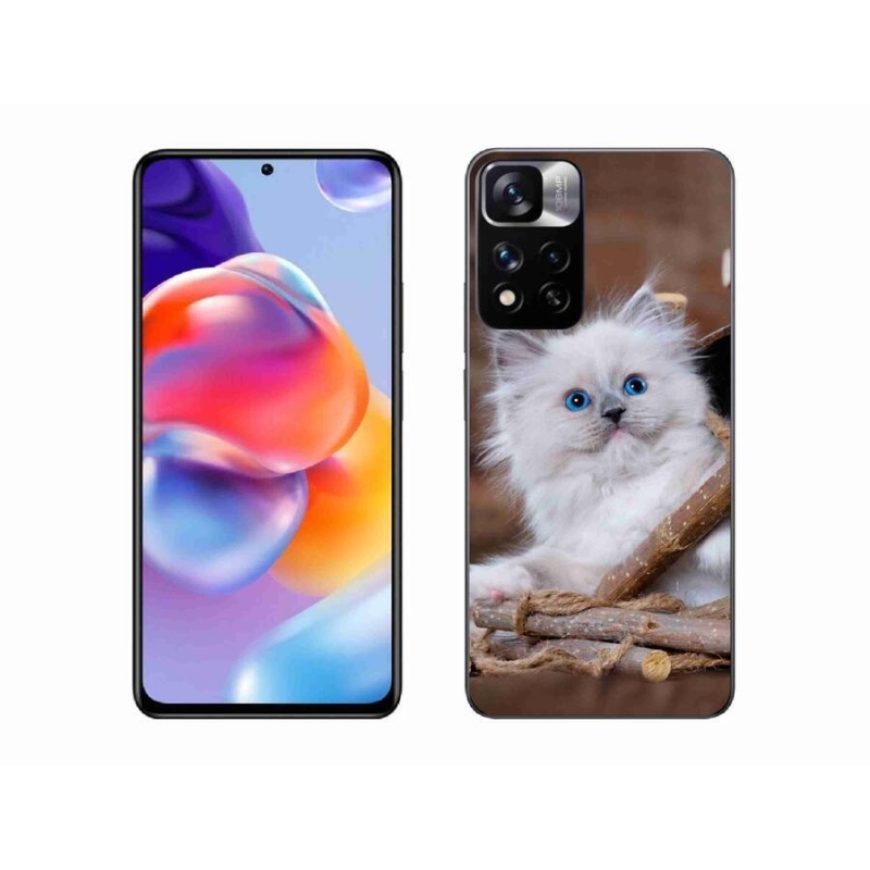 Gél borítás mmCase a Xiaomi Redmi Note 11 Pro+ 5G számára - fehér cica