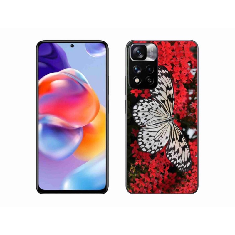 Gél borítás mmCase a Xiaomi Redmi Note 11 Pro+ 5G - fekete és fehér pillangó 1