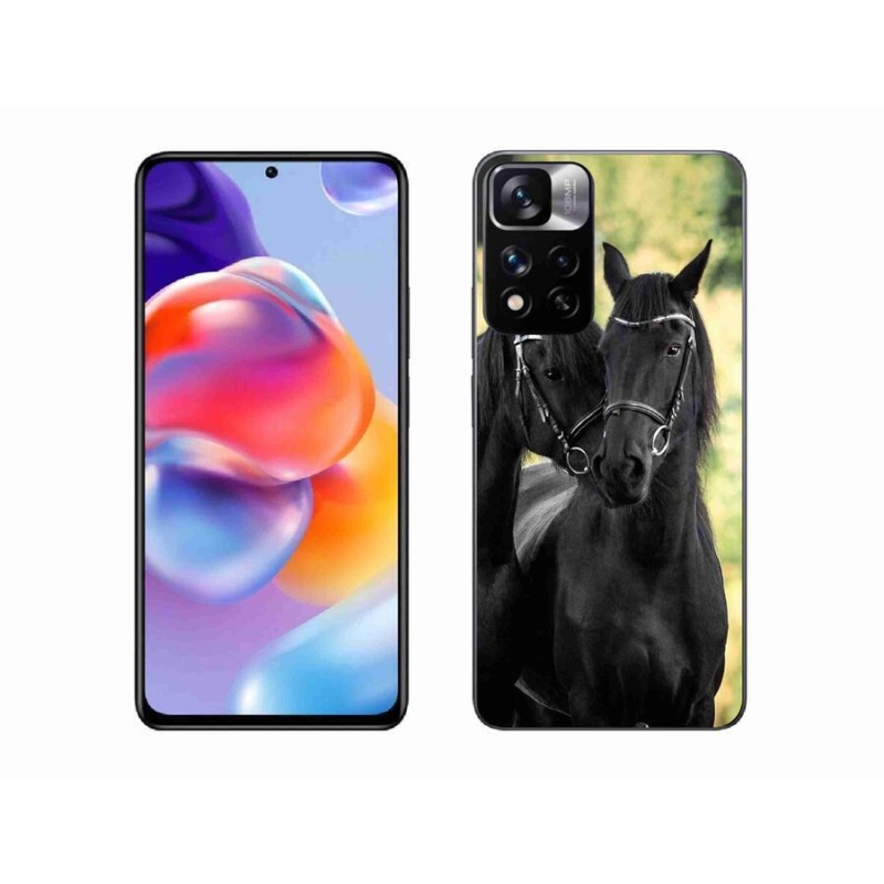 Gél borítás mmCase a Xiaomi Redmi Note 11 Pro+ 5G számára - két fekete ló
