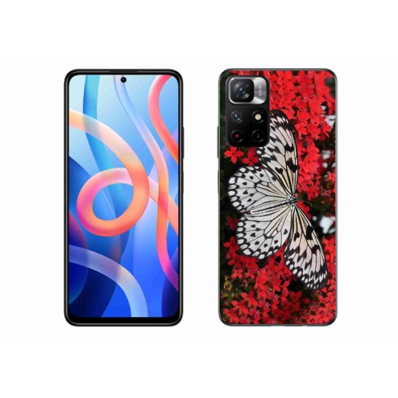 Gél borítás mmCase a Xiaomi Redmi Note 11S 5G-hez - fekete és fehér pillangó 1