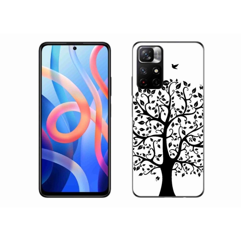 Gél borítás mmCase a Xiaomi Redmi Note 11S 5G számára - fekete és fehér fa