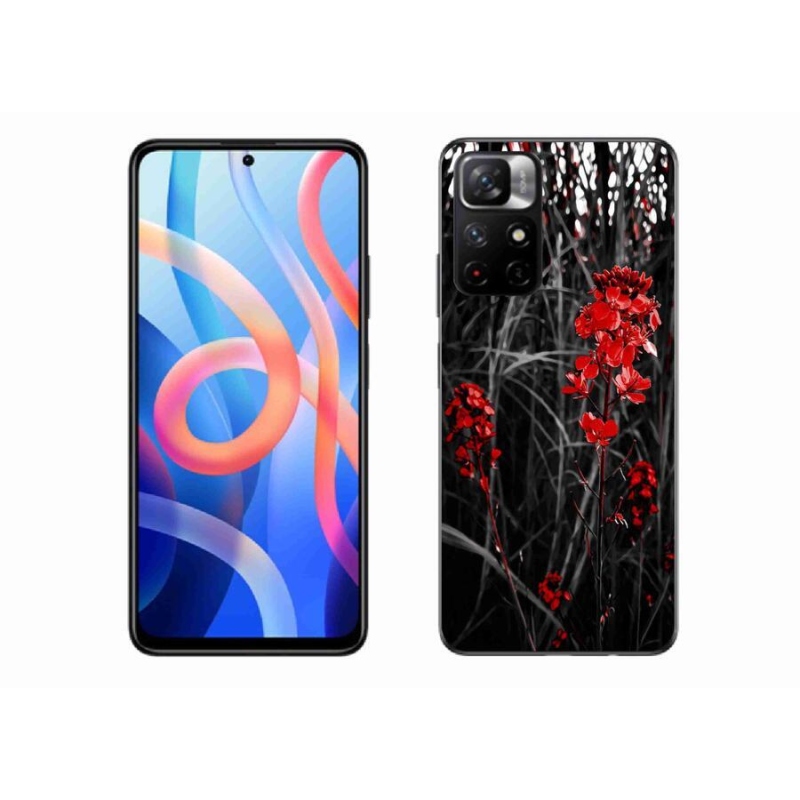 Gél borító mmCase a Xiaomi Redmi Note 11S 5G - piros növényhez