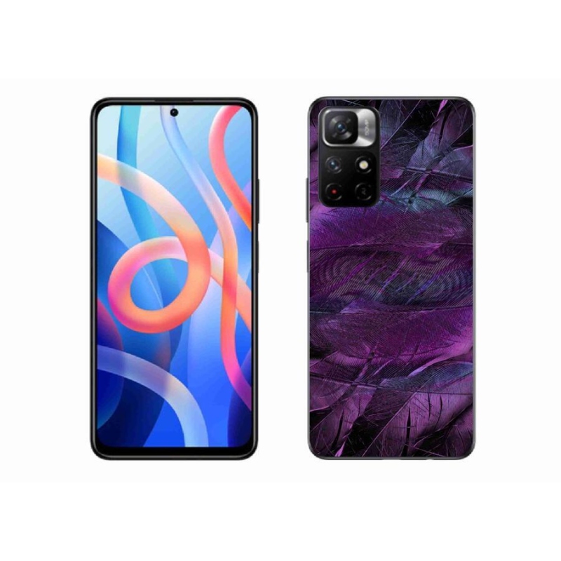 Gél borítás mmCase a Xiaomi Redmi Note 11S 5G számára - lila tollak