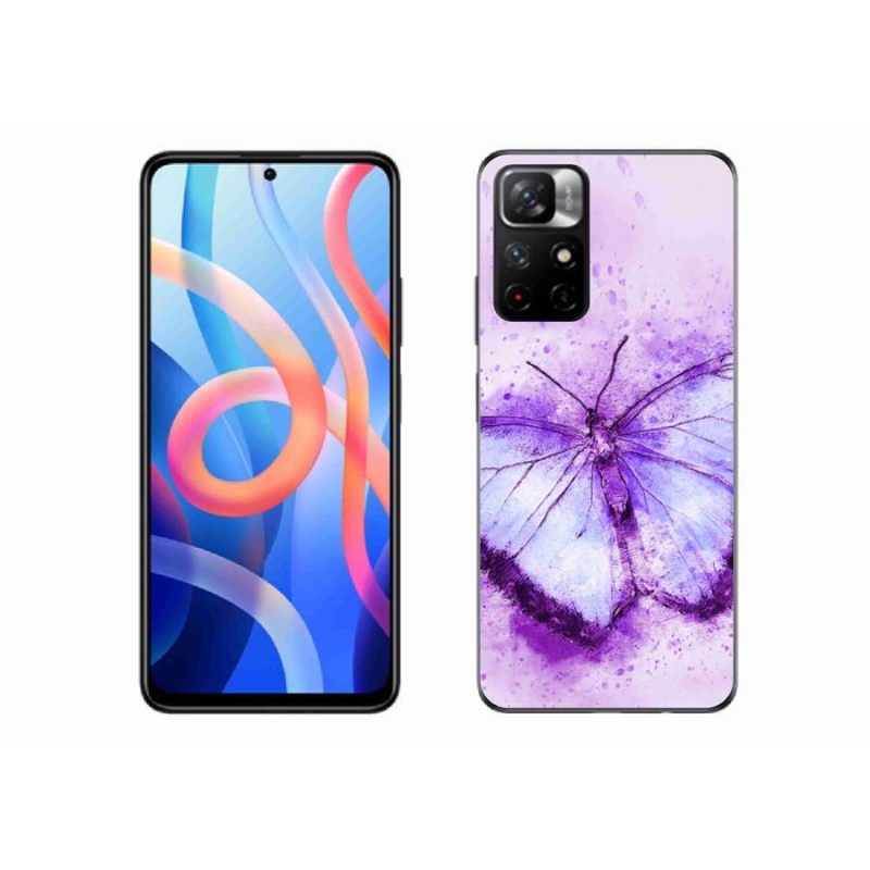 Gél borítás mmCase a Xiaomi Redmi Note 11S 5G számára - lila pillangó