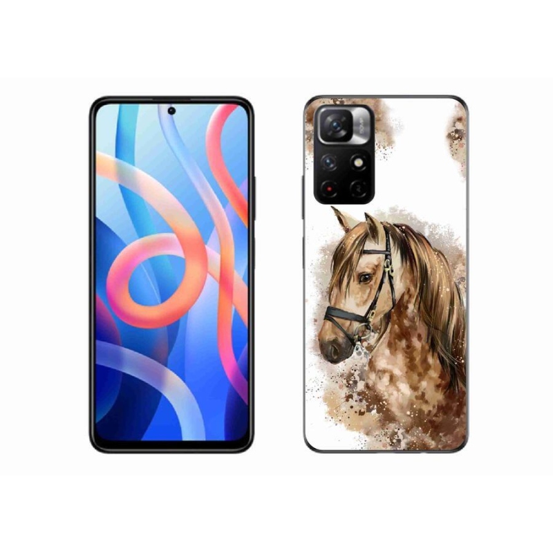Gél borító mmCase a Xiaomi Redmi Note 11S 5G-hez - barna rajzfilm ló