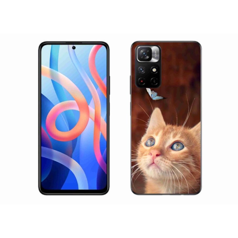 Gél borító mmCase a Xiaomi Redmi Note 11S 5G számára - pillangó és cica