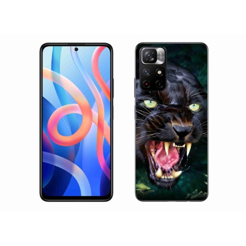 Gél borítás mmCase a Xiaomi Redmi Note 11S 5G-hez - dühös fekete párduc