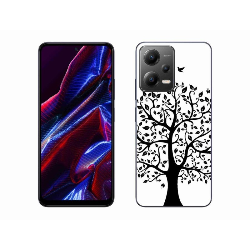 Gél borítás mmCase a Xiaomi Redmi Note 12 5G számára - fekete és fehér fa