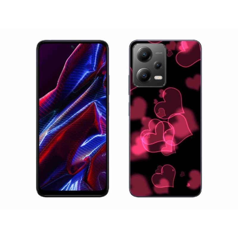 Gél borítás mmCase a Xiaomi Redmi Note 12 5G-hez - piros szívek