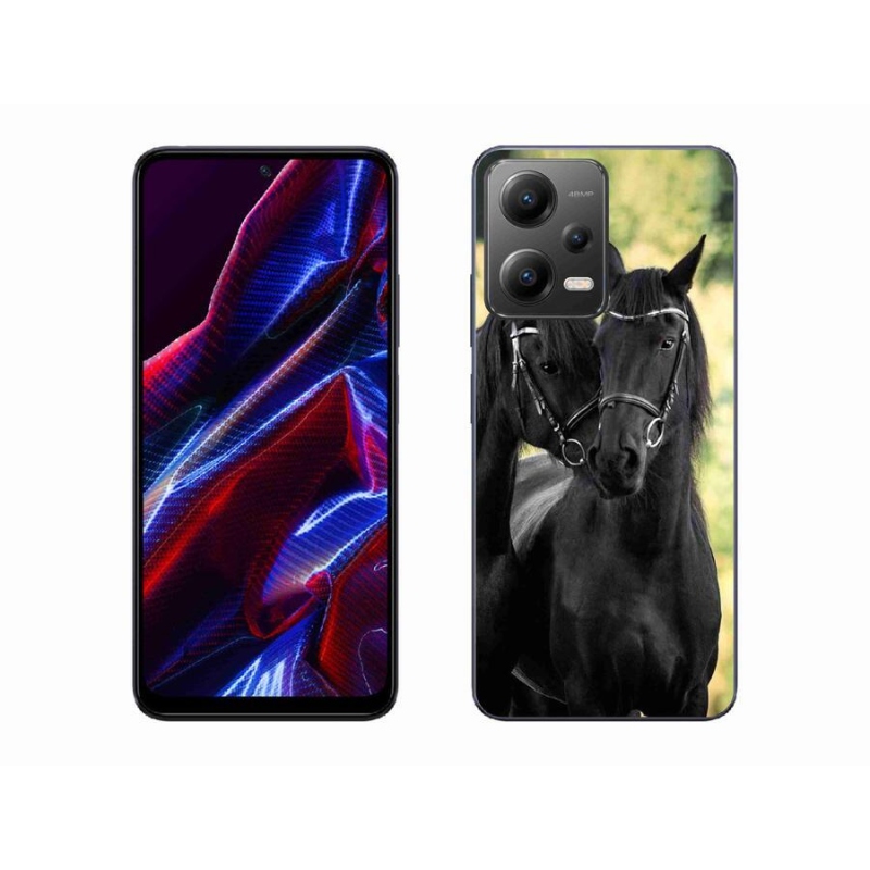 Gél borító mmCase a Xiaomi Redmi Note 12 5G-hez - két fekete ló