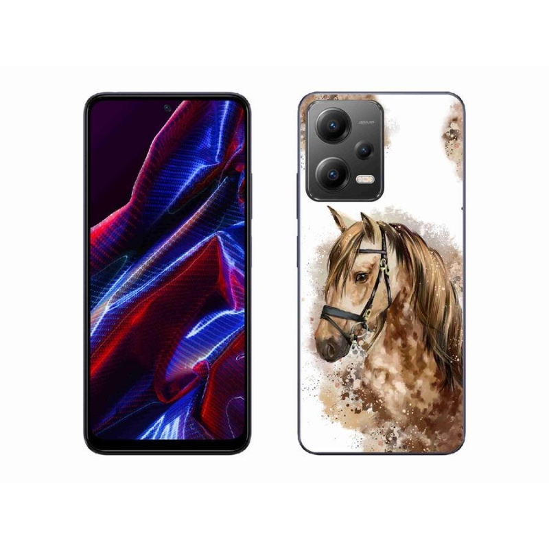 Gél borítás mmCase a Xiaomi Redmi Note 12 5G-hez - barna rajzfilm ló