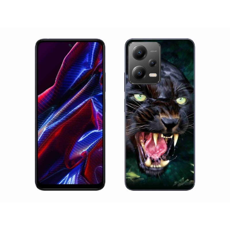 Gél borítás mmCase a Xiaomi Redmi Note 12 5G-hez - dühös fekete párduc