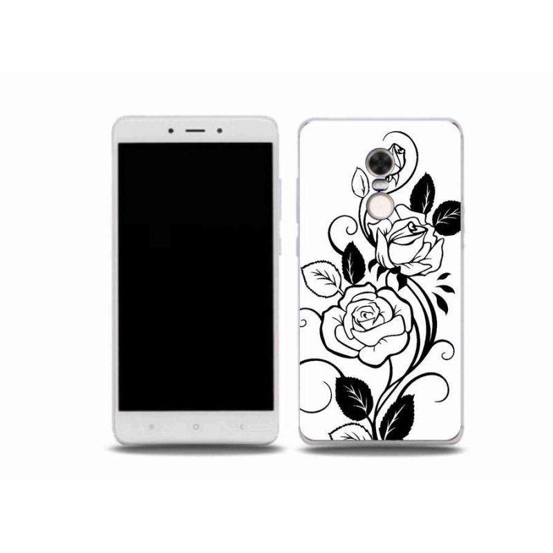 Gél borító mmCase a Xiaomi Redmi Note 4X-hez - fekete és fehér rózsa