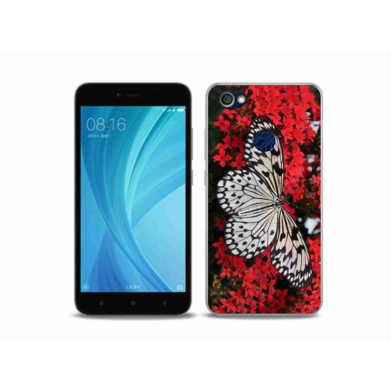 Gél borítás mmCase a Xiaomi Redmi Note 5A Prime-hoz - fekete és fehér pillangó 1