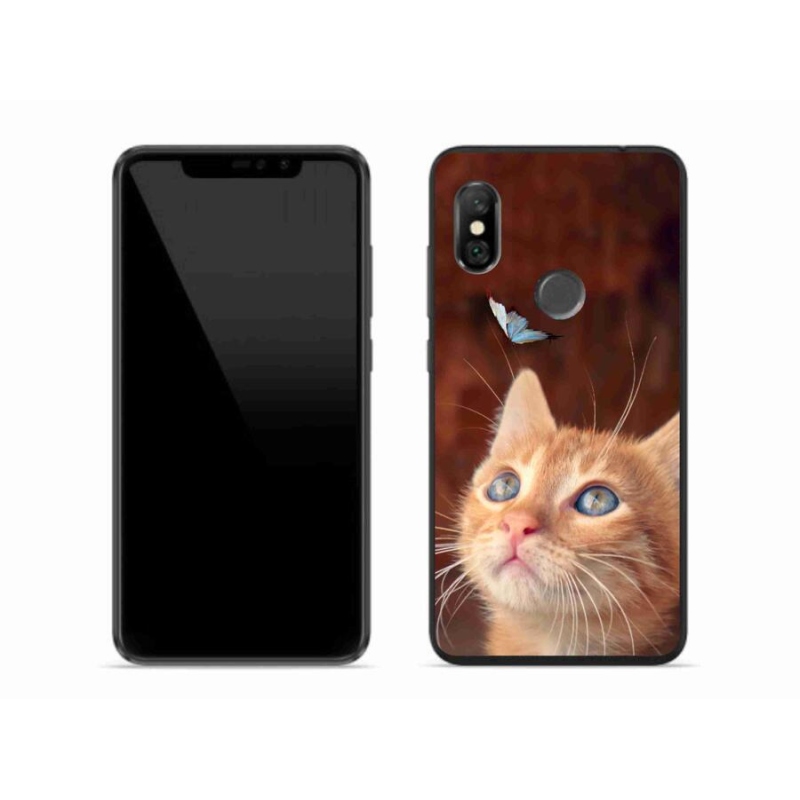 Gél borító mmCase a Xiaomi Redmi Note 6 Pro-hoz - pillangó és cica