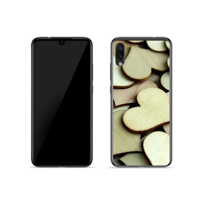 Gél borítás mmCase a Xiaomi Redmi Note 7-hez - fából készült szívek
