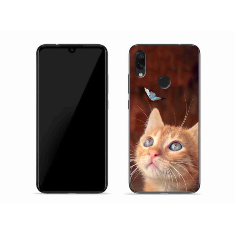 Gél borító mmCase a Xiaomi Redmi Note 7-hez - pillangó és cica