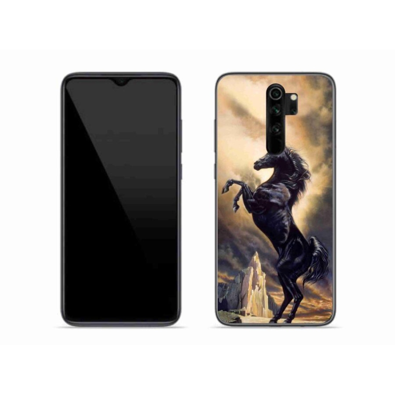 Gél borítás mmCase a Xiaomi Redmi Note 8 Pro-hoz - fekete rajzfilm ló