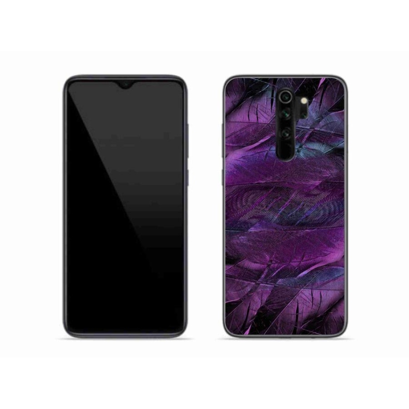 Zselés borítás mmCase a Xiaomi Redmi Note 8 Pro-hoz - lila tollak