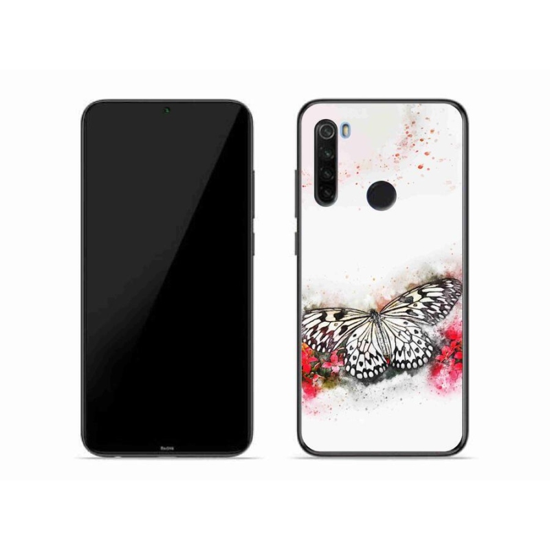 Gél borítás mmCase a Xiaomi Redmi Note 8T-hez - fekete és fehér pillangó