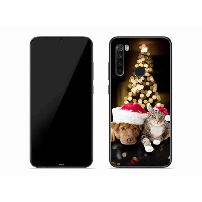 Gél borító mmCase a Xiaomi Redmi Note 8T-hez - Karácsonyi kutya és macska