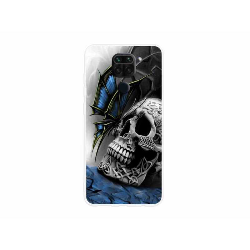 Gél borítás mmCase a Xiaomi Redmi Note 9-hez - pillangó és koponya