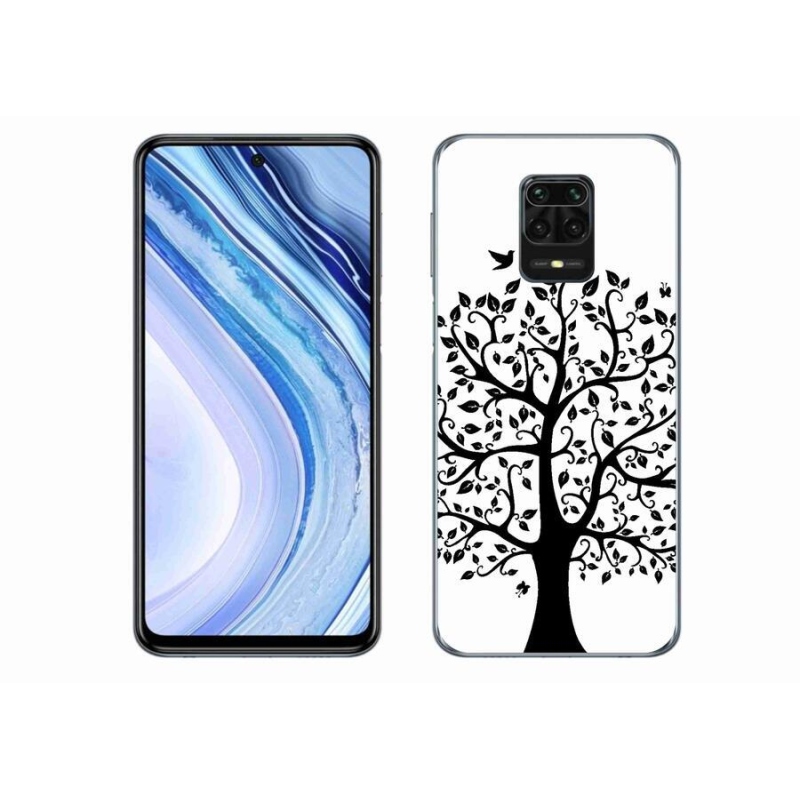 Gél borítás mmCase a Xiaomi Redmi Note 9 Pro számára - fekete és fehér fa