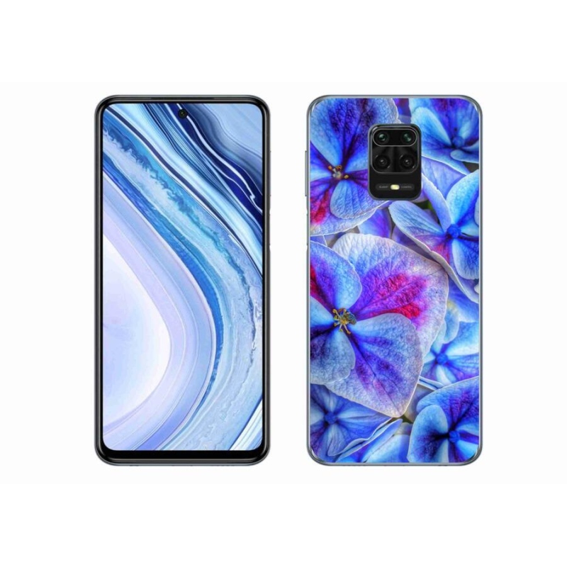 Gél borítás mmCase a Xiaomi Redmi Note 9 Pro-hoz - kék virágok 1