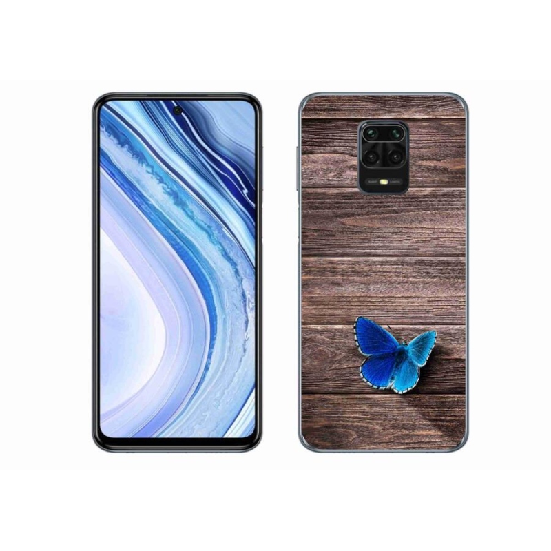 Gél borítás mmCase a Xiaomi Redmi Note 9S-hez - kék pillangó 1