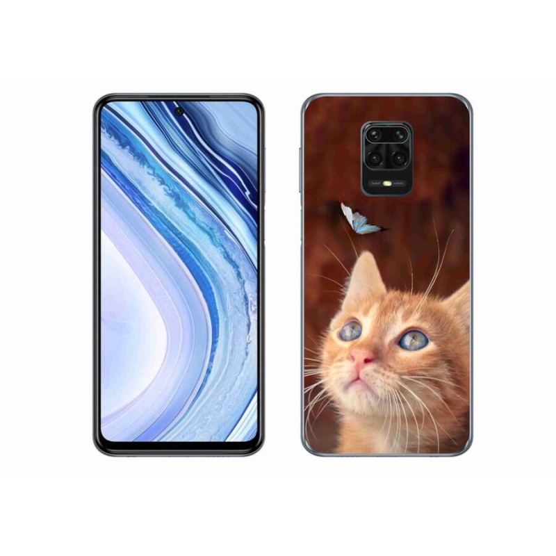 Gél borító mmCase a Xiaomi Redmi Note 9S-hez - pillangó és cica